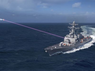 نیروی دریایی آمریکا برای اولین بار یک پهپاد را با لیزر تمام الکتریکی از کار انداخت